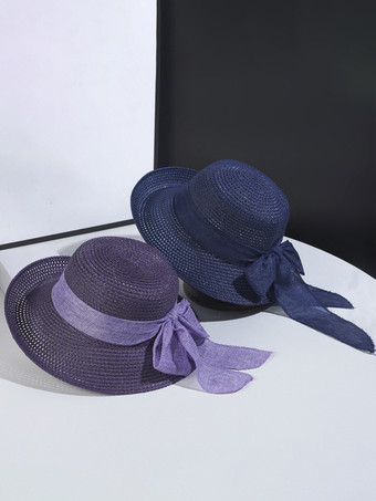 蝶結びの夏用麦わら帽子 ビーチ折りたたみ式サンハット 女性用 2025