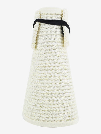 アイボリー 空のトップビーチ麦わら帽子夏日焼け防止折りたたみ式大きなつばサンハット2025