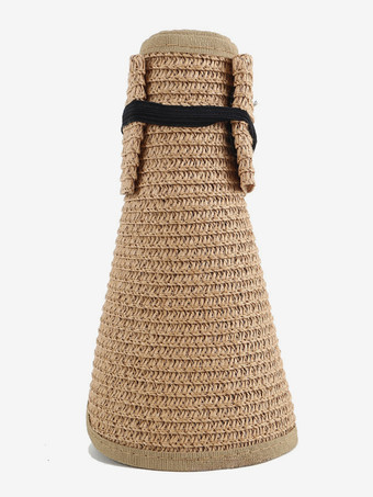 空のトップビーチ麦わら帽子夏日焼け防止折りたたみ式大きなつばサンハット2025