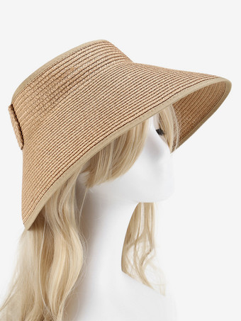 カーキ 空のトップビーチ麦わら帽子夏日焼け防止折りたたみ式大きなつばサンハット2025