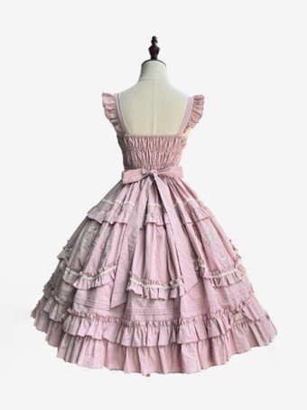 スイートロリータドレス ポリエステル ノースリーブ ジャンパー ロリータドレス フラワー JSK