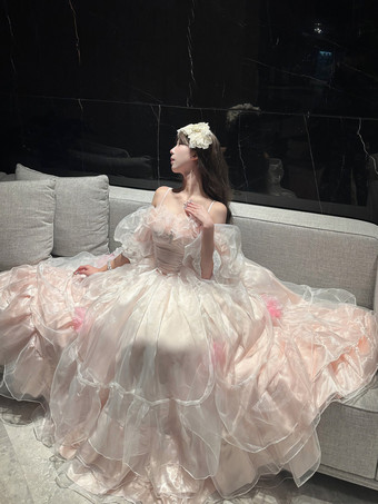 スイートロリータドレス 半袖ジャンパー 花嫁ウェディング姫ロリータドレス