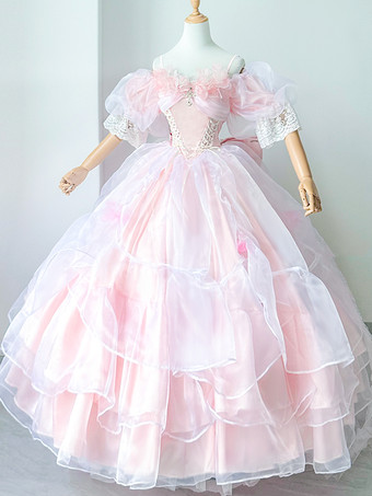 スイートロリータドレス 半袖ジャンパー 花嫁ウェディング姫ロリータドレス