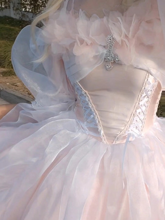 スイートロリータドレス 半袖ジャンパー 花嫁ウェディング姫ロリータドレス