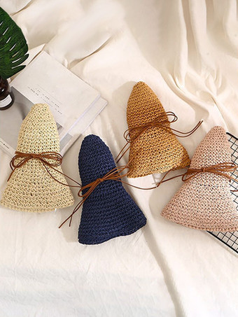 つばの広いかぎ針編みの麦わら帽子、折りたたみ可能な女性用サンハット 2025