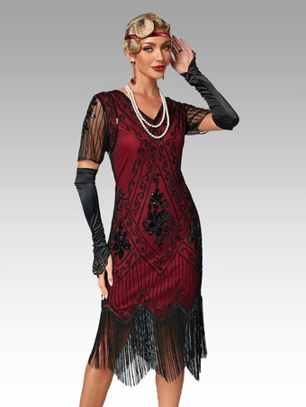 20th Century Klassische Kleid Polyester 1920er Jahre Damen Kleid Party