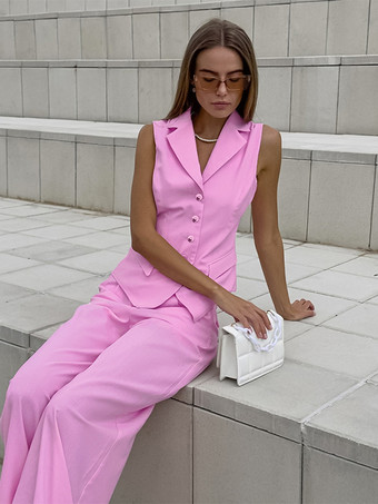 モダンなツーピースコーデセット ベストとワイドレッグパンツの夏コーデ（女性用 2025年版）