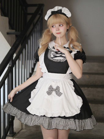 ロリータ スイートドレス メイドコスチューム コスプレ用 レッドベルベット フリル ユニフォーム