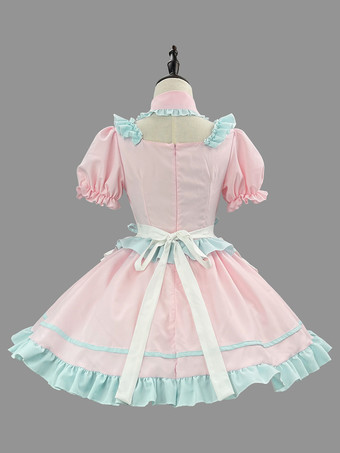 ロリータ ピンク メイド服 スーツ スイート 制服 プリンセス ドレス セット コスプレ コスチューム