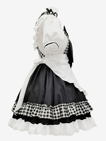 ロリータメイド服スーツスイートチェック柄制服プリンセスドレスセットアニメコスプレ衣装