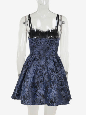 ゴシックロリータ花柄スリップドレスとレーススモックセット コスプレスーツ