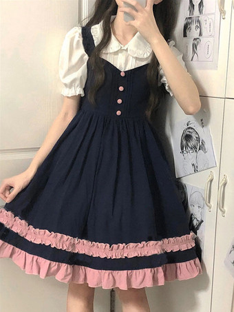 セットアップ ブラウス JSK ジャンパースカート JK 学園風 フリル リボン ガーリー 甘め lolita ろりーた 服