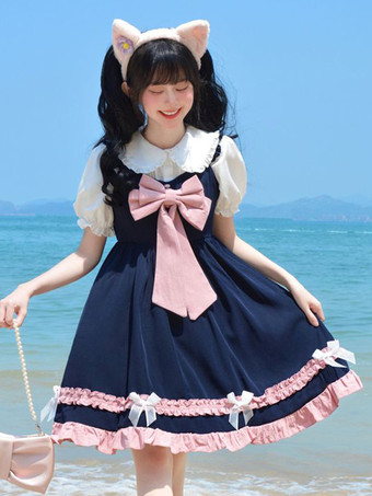 セットアップ ブラウス JSK ジャンパースカート JK 学園風 フリル リボン ガーリー 甘め lolita ろりーた 服