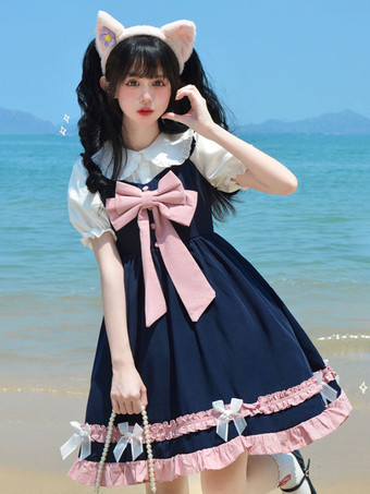 セットアップ ブラウス JSK ジャンパースカート JK 学園風 フリル リボン ガーリー 甘め lolita ろりーた 服