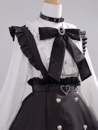 ロリィタ メイド服 2点セット サロペットスカート × シャッツ 量産型 地雷系 キュートな小柄女性向け大人気