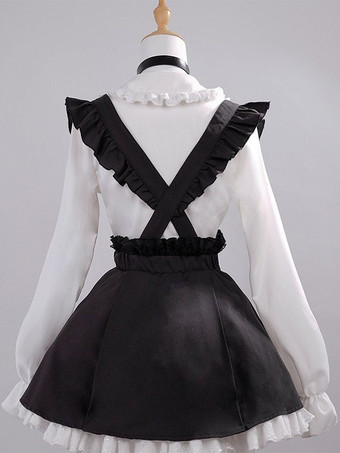 ロリィタ メイド服 2点セット サロペットスカート × シャッツ 量産型 地雷系 キュートな小柄女性向け大人気