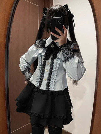 量産型 地雷系 2点セット リボン バタフライかわいい 肩を出し 長袖 サロペット スカートロリータドレスセットアップ