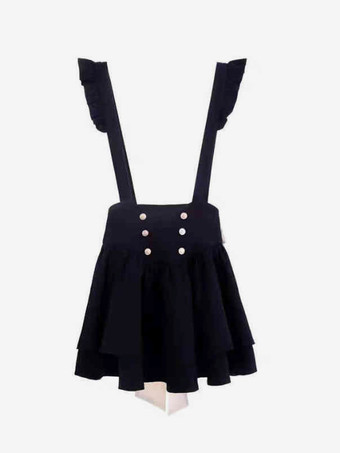 Conjunto de dos piezas de subcultura Lolita: blusa de encaje de manga larga y falda hasta la rodilla disfraces de cosplay de inspiración escolar.