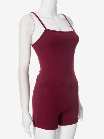 女性用カジュアルキャミソールとショーツラウンジセット 2025