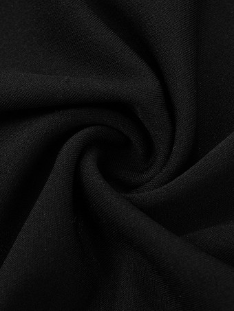 コントラストトリムのブラックオフショルダーマーメイドドレス、エレガントなミディドレス、レディース 2026