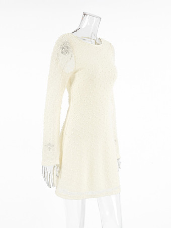 ボディコンドレス オープンバック ロングスリーブ ミニドレス レディース 2025