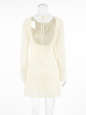 ボディコンドレス オープンバック ロングスリーブ ミニドレス レディース 2025