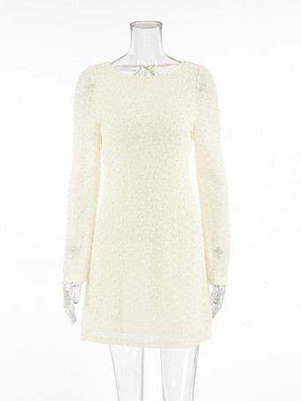 ボディコンドレス オープンバック ロングスリーブ ミニドレス レディース 2025