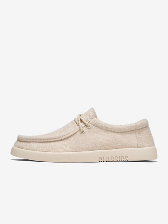 Mocassins en toile à enfiler pour hommes chaussures de pont à bout rond confortables antidérapantes décontractées