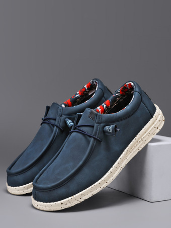 メンズ スリッポン ローファー ラウンドトゥ キャンバスシューズ カジュアル フラットシューズ 軽量 滑り止め デッキシューズ