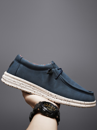 メンズ スリッポン ローファー ラウンドトゥ キャンバスシューズ カジュアル フラットシューズ 軽量 滑り止め デッキシューズ