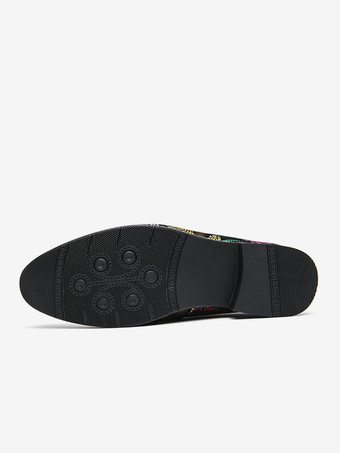 メンズ リベットローファー スプライスプリント スエード ペニーシューズ ラウンドトゥ ローヒール プロムシューズ