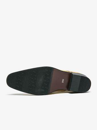 男性用ドレスシューズ パッチワーク ラウンドトゥ スタッド装飾 ダービーシューズ ロートップ 滑り止め プロムシューズ