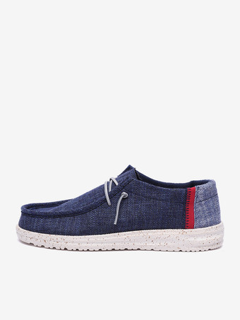 Mocasines de lona para hombre planos con punta redonda ligeros transpirables y cómodos.