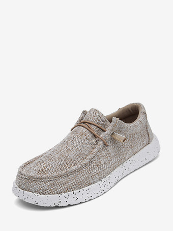 カーキ メンズ スリッポン ローファー 軽量 通気性 キャンバスシューズ ラウンドトゥ ウェットグリップ ラバーソール キャンバスシューズ