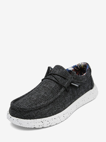 ブラック メンズ スリッポン ローファー 軽量 通気性 キャンバスシューズ ラウンドトゥ ウェットグリップ ラバーソール キャンバスシューズ