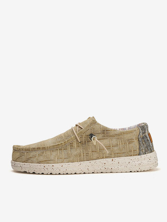 Mocasines de lona para hombre con punta redonda suela de goma antideslizante para exteriores