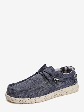 azul Mocasines de lona para hombre con punta redonda suela de goma antideslizante para exteriores