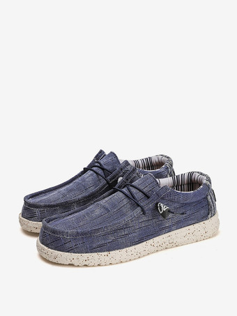 Mocasines de lona para hombre con punta redonda suela de goma antideslizante para exteriores