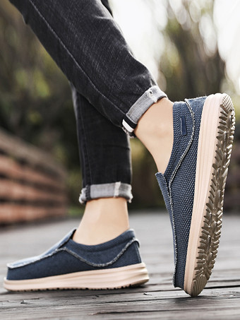 Mocassins en toile pour hommes tige tissée chaussures Penny semelles en caoutchouc épaisses antidérapantes chaussures de pont légères et respirantes