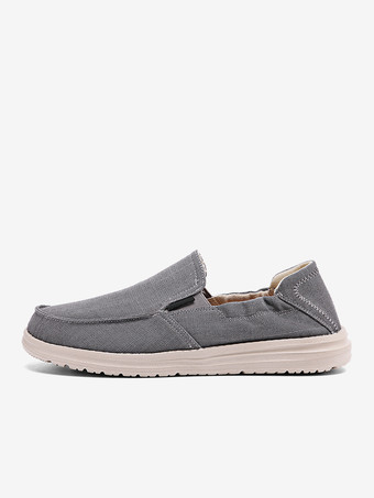 Mocassins en toile pour hommes bout rond plateforme chaussures de pont à enfiler chaussures décontractées légères et respirantes