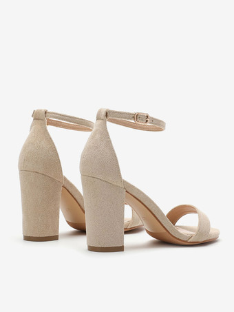 Chaussures de bal noires à talons épais et bout ouvert sandales à talons hauts