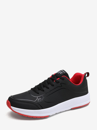 レッド メンズスニーカー 滑り止め 耐摩耗性 ハイキングシューズ 快適 通気性 カジュアル アウトドア トレーニング ランニングシューズ