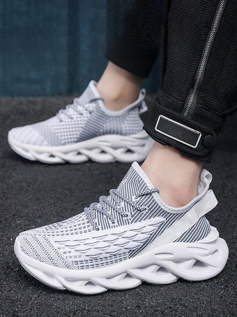 メンズスニーカー メッシュ 通気性 ロードランニングシューズ ハイレンジ 厚底 ジョギングシューズ