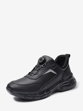 ブラック メンズスニーカー ハイレンジ 防水 ジョギングシューズ 滑り止め 厚底 ウォーキングシューズ 軽量 通気性 ハイキングシューズ