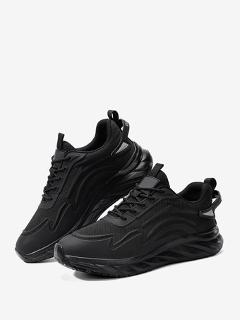 メンズ メッシュ スニーカー 軽量 ロートップ ランニングシューズ 滑り止め 厚底 ウォーキングシューズ