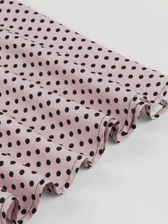 ドット柄Aラインミディドレス（ヘッドバンド付き）ヴィンテージコーデセット（レディース）2025