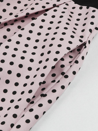 ドット柄Aラインミディドレス（ヘッドバンド付き）ヴィンテージコーデセット（レディース）2025