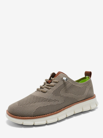 カーキ メンズ カジュアル スニーカー 滑り止め 厚底 ランニングシューズ スリッポン 軽量 メッシュ 通気性 ウォーキングシューズ