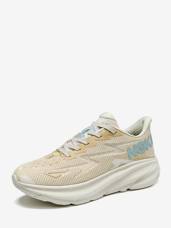 アイボリー メンズ メッシュ スニーカー ハイレンジ 厚底 ジョギングシューズ 滑り止め ソフトボトム 快適フィット ウォーキングシューズ