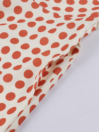 ドット柄Aラインミディ丈ヴィンテージドレス（ヘッドバンド付き）レトロコーデセット（レディース）2026